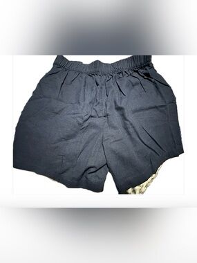 croft & barrow Linen Blend Navy Blue Elastic-Waist Shorts